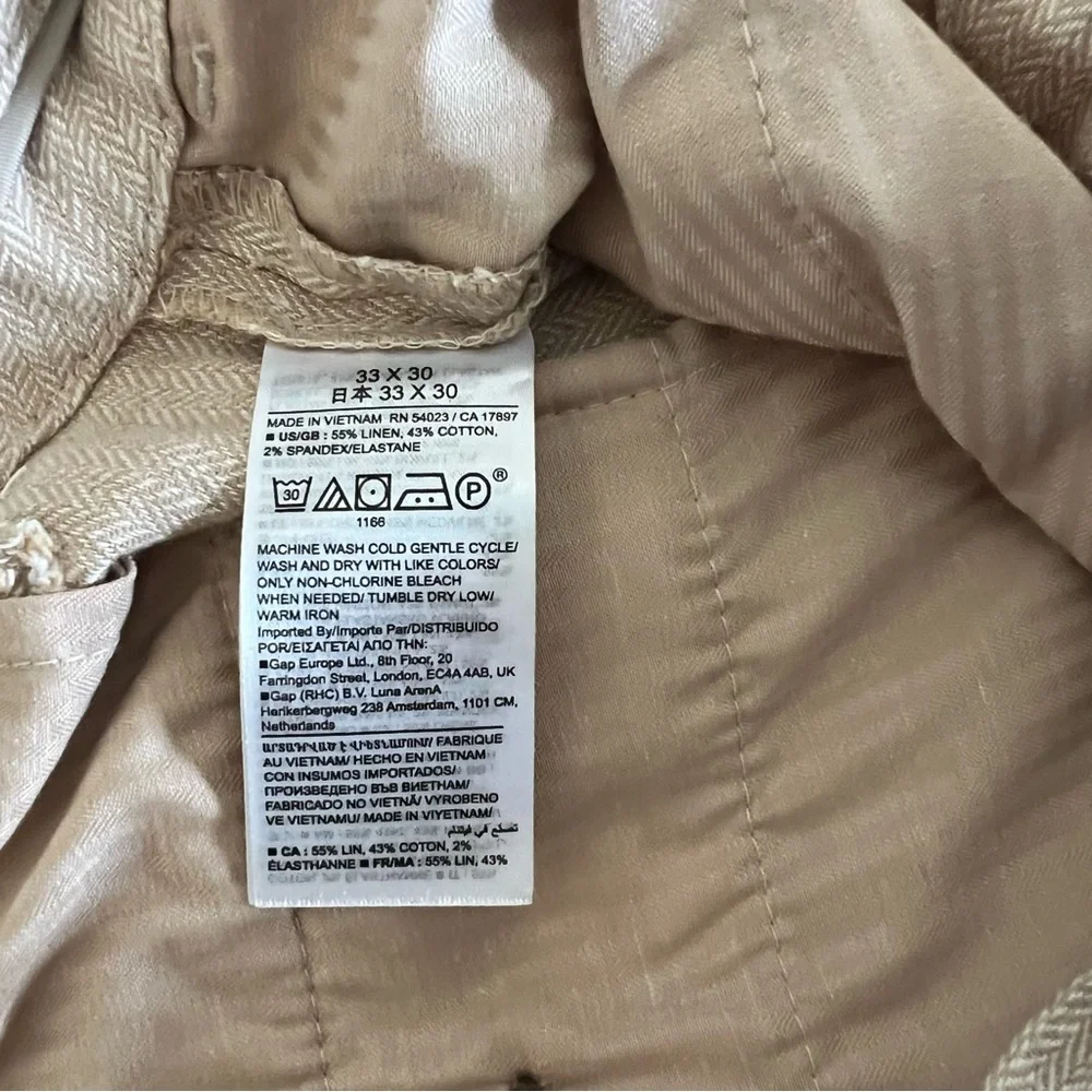 Banana Republic Men’s Tailored Fit Beige Linen Pants Size 33x30